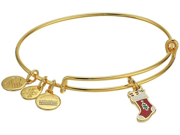 Alex And Ani Stocking Bangle (shiny Gold) Bracelet