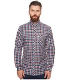 Ben Sherman Long Sleeve Multicolored Gingham Shirt (bright Blue) Men's Long Sleeve Button Up