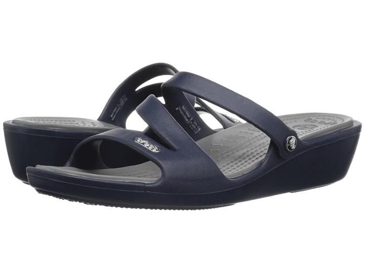 Crocs Patricia (navy/smoke) Women's Wedge Shoes