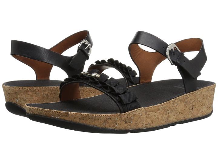 Fitflop Ruffle Back-strap Sandals (black) Women's Sandals