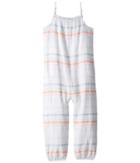 Polo Ralph Lauren Kids Striped Cotton Dobby Jumpsuit (little Kids) (white/blue Multi) Girl's Jumpsuit & Rompers One Piece