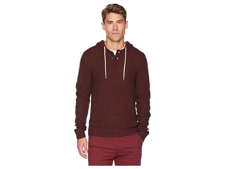 Unionbay Suncadia Henley Sweater Hoodie (oxblood) Men's Sweatshirt