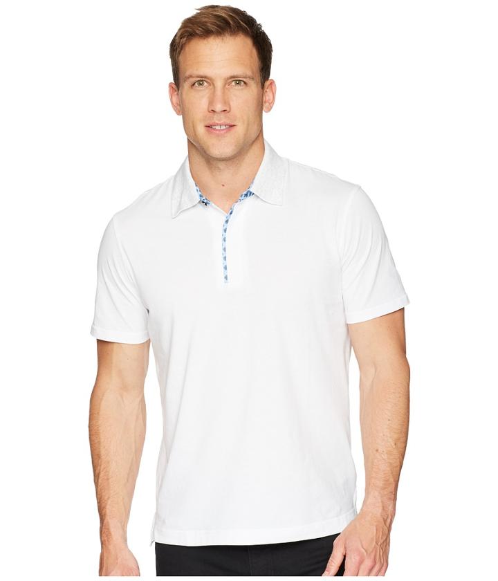 Robert Graham Diego Short Sleeve Knit Polo (white) Men's Short Sleeve Pullover