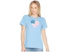 Life Is Good Americana Love Crusher Tee (powder Blue) Women's T Shirt