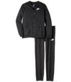 Nike Kids Sportswear Track Suit (little Kids/big Kids) (black/black/black/white) Girl's Workout Sets