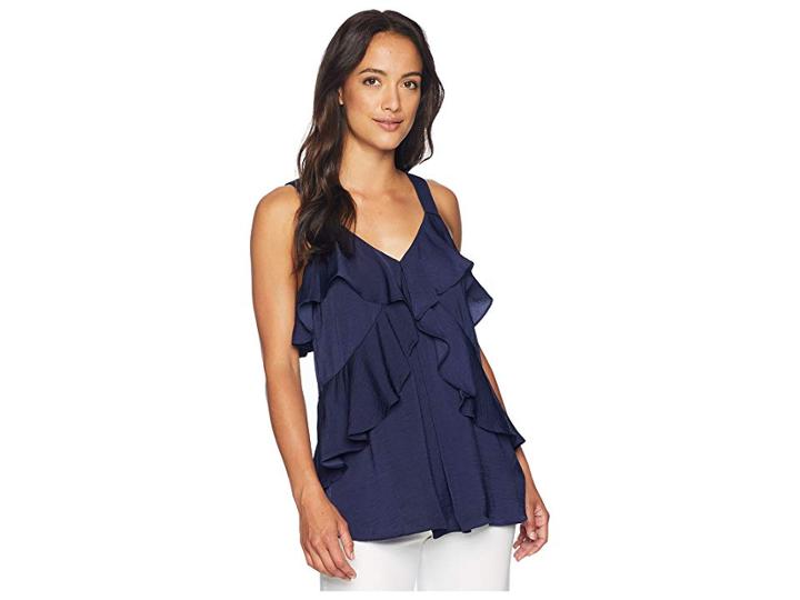 Michael Michael Kors Layered Tier Top (true Navy) Women's Clothing