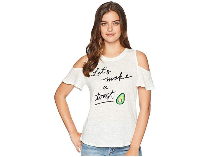 Miss Me Cold Shoulder Top (off-white) Women's Clothing