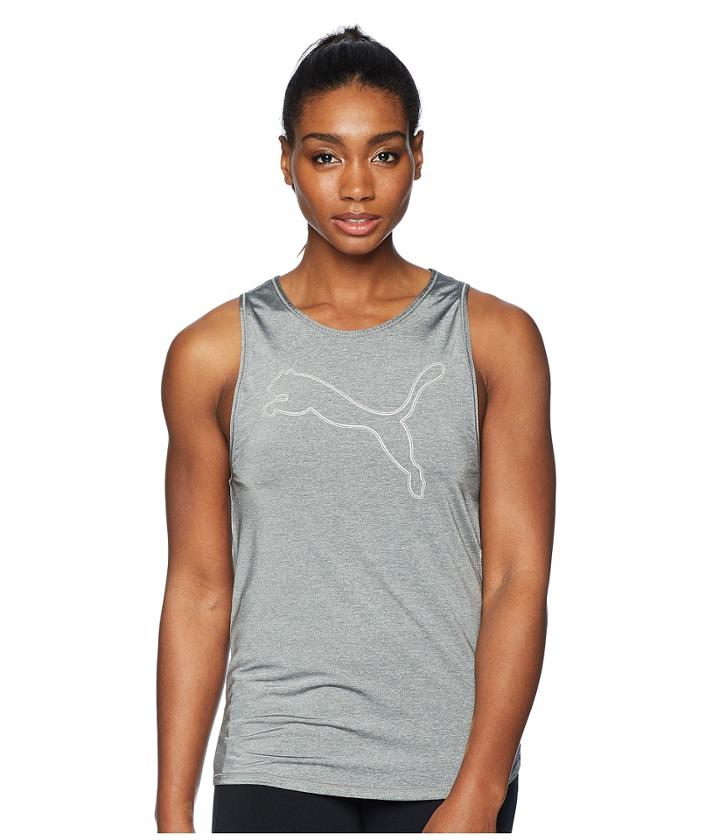 Puma Oceanaire Logo Tank Top (medium Gray Heather) Women's Sleeveless