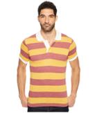Alternative Short Sleeve Stripe Polo (eco True Burgundy) Men's Short Sleeve Pullover