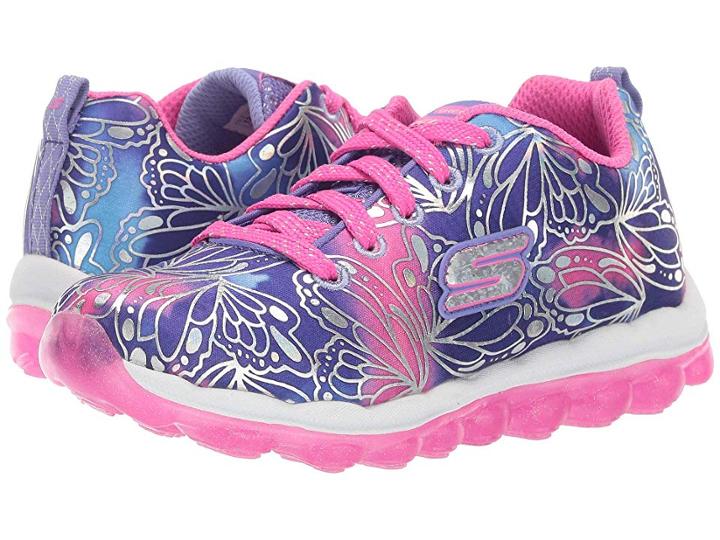 Skechers Kids Skech-air 84550l (little Kid/big Kid) (blue/neon Pink) Girl's Shoes
