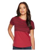 Lucky Brand Stripe Tee (red Multi) Women's T Shirt