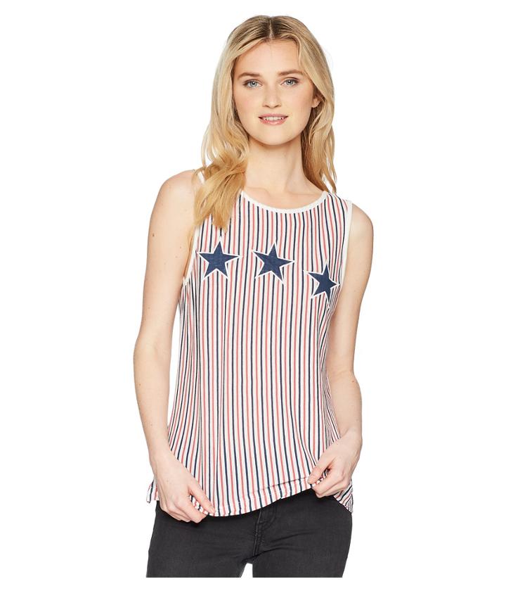Roxy Cruising In California A (dress Blue Vertical Stripes) Women's T Shirt