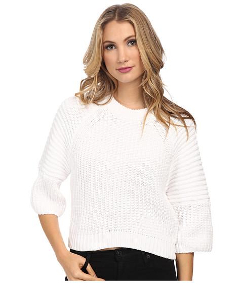 Michael Michael Kors Crop Crew Neck Shaker Sweater (white) Women's Sweater