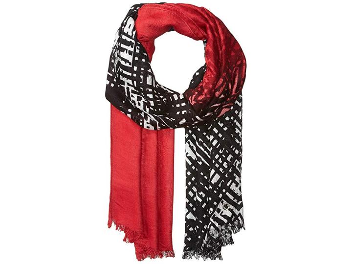 Calvin Klein Crosshatch Ombre Pashmina (black) Scarves