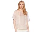 Two By Vince Camuto Drop Shoulder Delicate Diamond Geo Blouse (french Peach) Women's Blouse