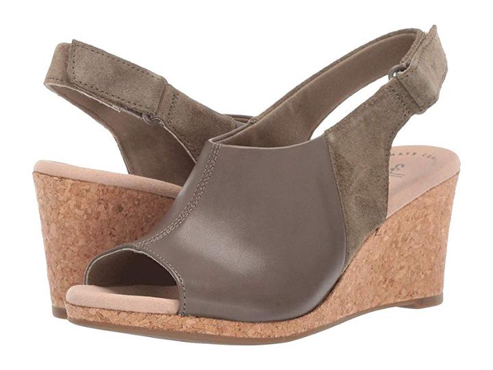 Clarks Lafley Jess (olive Leather/suede Combi) Women's Sandals