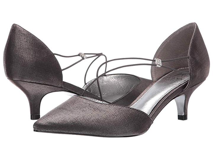 Adrianna Papell Lacy (gunmetal Shimmer Satin) Women's 1-2 Inch Heel Shoes
