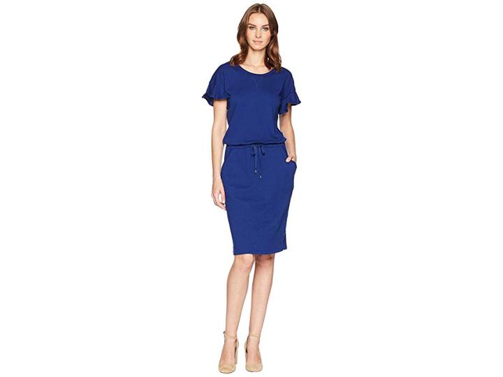 Lauren Ralph Lauren French Terry Flounce Dress (true Sapphire) Women's Dress