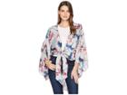 Collection Xiix Large Floral Tie Front Kimono (blue) Women's Clothing