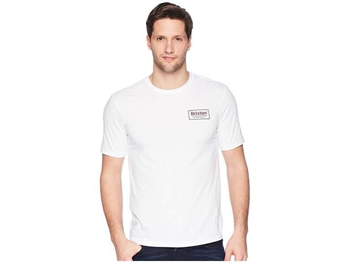 Brixton Palmer Short Sleeve Premium Tee (white/blue) Men's T Shirt