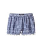 Toobydoo Chambray Pom Pom Shorts (toddler/little Kids/big Kids) (chambray/white) Girl's Shorts