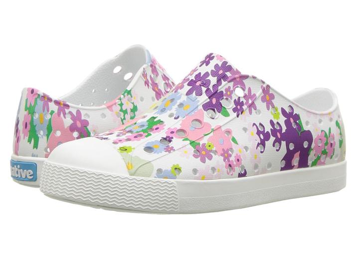 Native Kids Shoes Jefferson Print (toddler/little Kid) (shell White/shell White/daisy Print) Girls Shoes