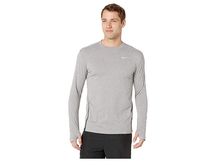 Nike Sphere Element Top Crew Long Sleeve 2.0 (gunsmoke/heather/reflective Silver) Men's Clothing