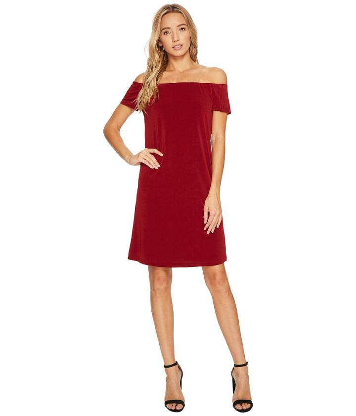 Bishop + Young Bare Shoulder Dress (burgundy) Women's Dress