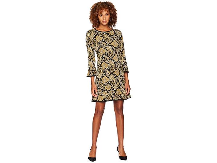 Michael Michael Kors Sweetheart Flounce Dress (black/marigold) Women's Dress