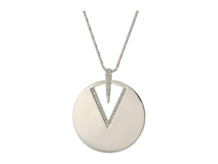Vince Camuto 30 Disc Necklace (rhodium/crystal) Necklace