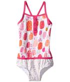 Hatley Kids Tropical Pineapples Color Block Swimsuit (toddler/little Kids/big Kids) (white) Girl's Swimsuits One Piece