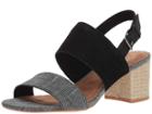 Toms Poppy (black Suede/chambray) Women's Sandals