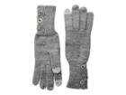 Lauren Ralph Lauren Lace-up Touch Gloves With Metal Grommets (medium Grey Heather) Extreme Cold Weather Gloves