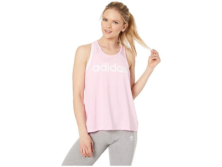 Adidas Designed-2-move Logo Tank Top (true Pink) Women's Sleeveless