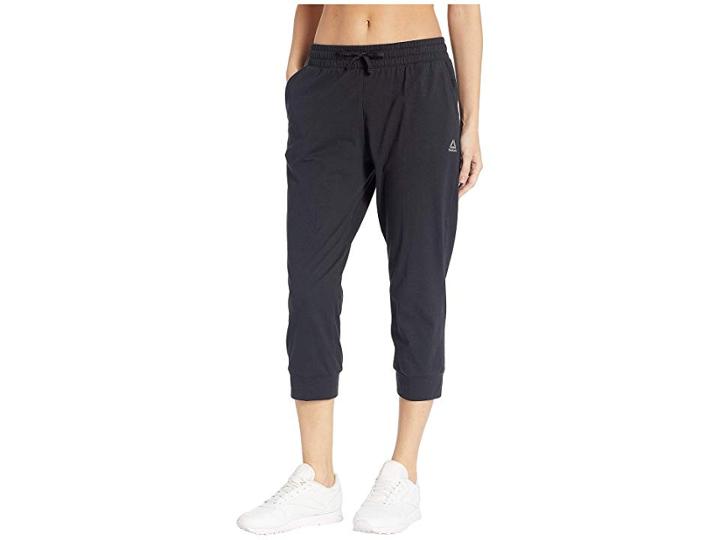 Reebok Training Essentials Jersey Capris (black) Women's Casual Pants