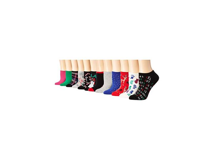 Hue 12 Days Of Christmas No Show Liner Socks Gift Box 12-pairs (assorted) Women's No Show Socks Shoes
