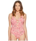 Fuzzi V-neck Lace-up One-piece Swimsuit (lima) Women's Swimsuits One Piece