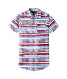Tommy Hilfiger Kids Short Sleeve Printed Shirt (big Kids) (white) Boy's Clothing