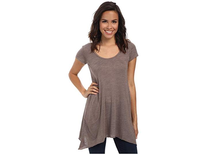 Allen Allen S/s Slub Tunic (mushroom) Women's Blouse