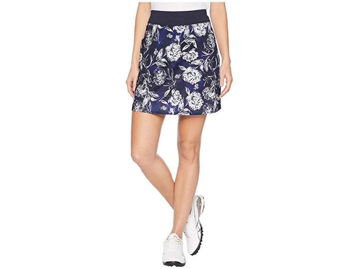 Callaway Tropical Floral Print Knit Skort (peacoat) Women's Skort