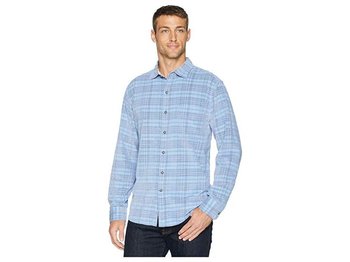 Tommy Bahama Cruzy Cord Shirt (rivera Azure) Men's Long Sleeve Button Up