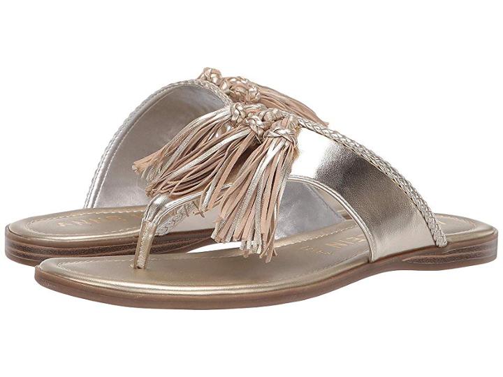 Anne Klein Adrienna Tassel Sandal (light Gold) Women's Shoes