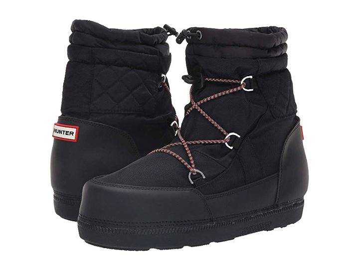 Hunter Original Short Quilted Snow Boots (black) Women's Rain Boots