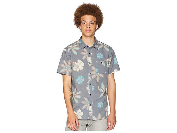 Vissla Weirdo Woven Top (phantom) Men's Short Sleeve Button Up