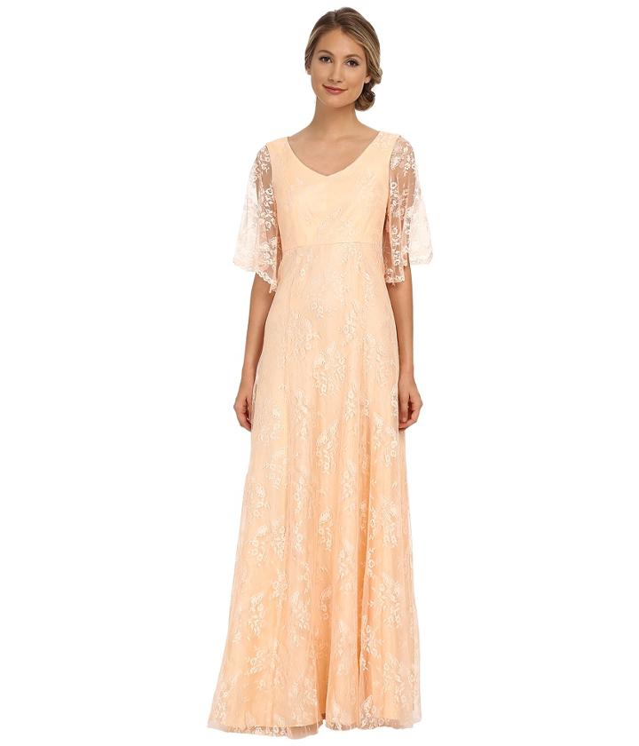 Donna Morgan Lace With Sleeve (apricot) Women's Dress