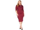 Unique Vintage Plus Size 1960s Stretch Sleeved Lucinda Wiggle Dress (burgundy) Women's Dress