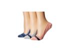 Sperry Signature Solid 3 Pack (salmon Assorted) Women's No Show Socks Shoes