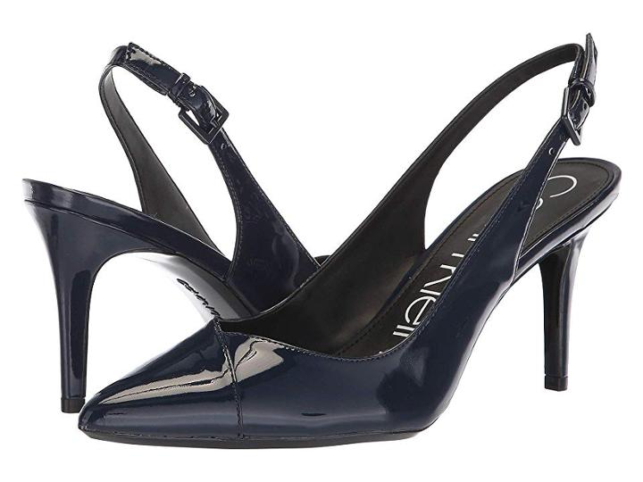 Calvin Klein Gwenith (dark Navy Patent) Women's Shoes