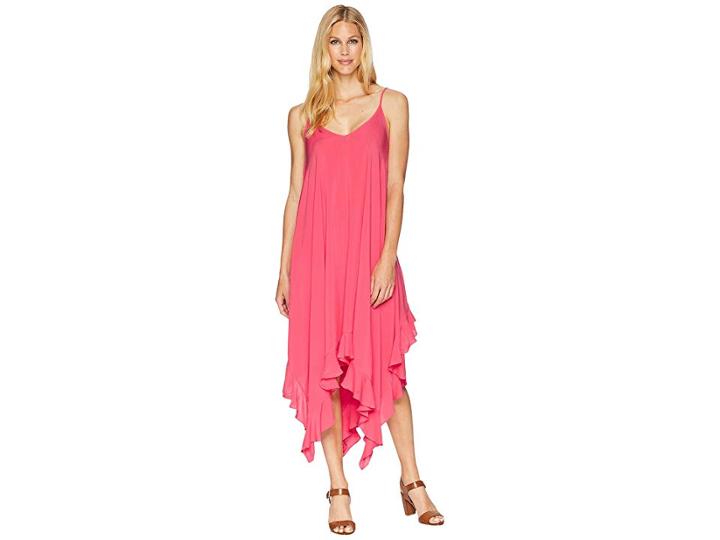 Bleu Rod Beattie Rayon Handkerchief-hem Dress W/ Ruffle Cover-up (punch) Women's Swimwear