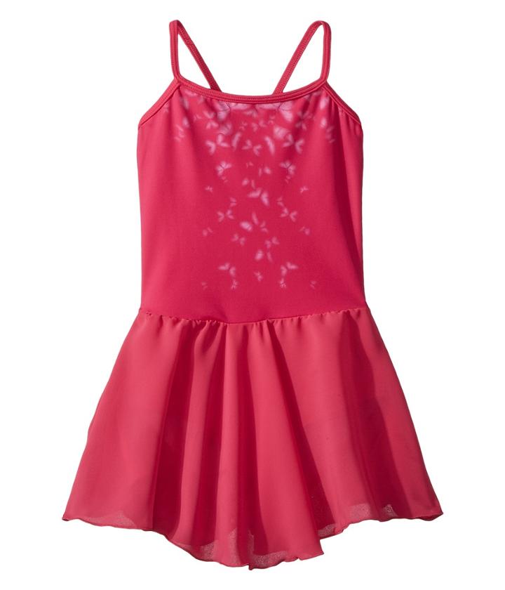 Bloch Kids Printed Bodice Mesh Skirted Leotard (toddler/little Kids/big Kids) (hot Pink Papillon) Girl's Jumpsuit & Rompers One Piece